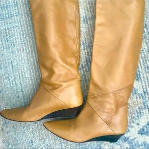 Camel Colored Italian Leather Boots